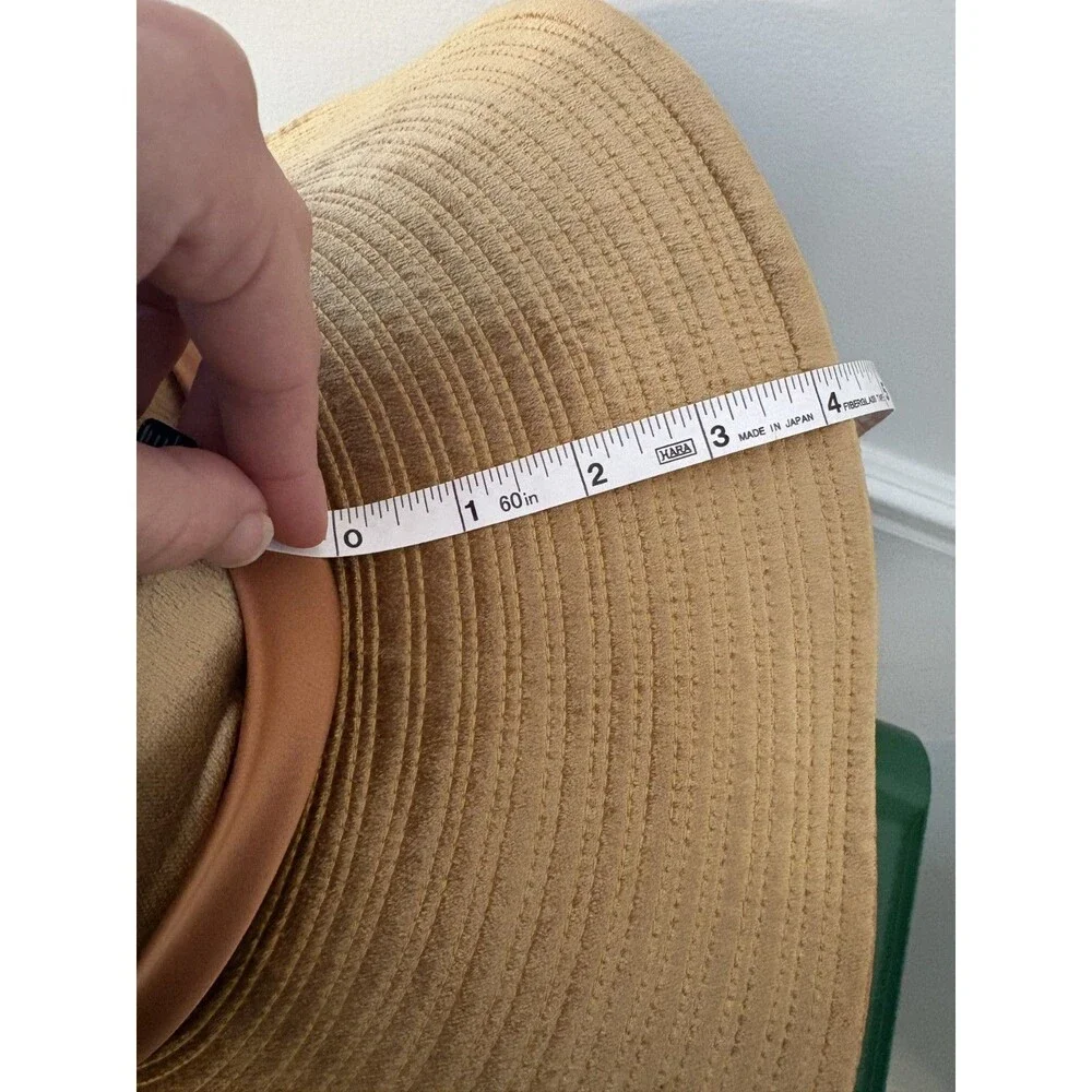 Vtg Mr Kim Original Sun Hat Wide Brim Satin Ribbon Bow Gold Bronze 1950s 60s